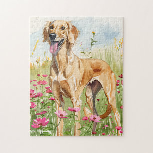 Puzzle – Saluki Aquarelle Chien Casse-tête Cadeau