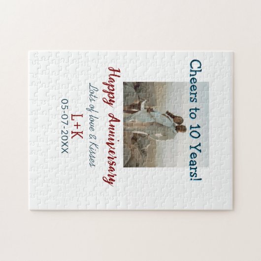 Puzzle Salutations à 10 ans heureux anniversaire ajouter  (Horizontal)