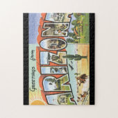Puzzle Salutations d'affiche de voyage d'Arizona_Vintage (Vertical)