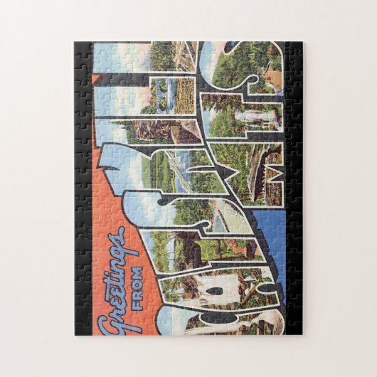 Puzzle Salutations d'affiche de voyage de _Vintage de (Vertical)