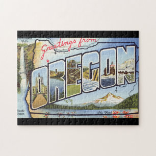 Puzzle Salutations d'affiche de voyage d'Oregon_Vintage