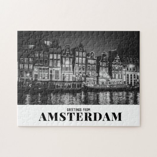 Puzzle Salutations de Amsterdam Black & White Night (Horizontal)