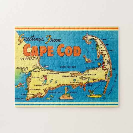 Puzzle Salutations de Cap Cod 11x14 carte (Horizontal)