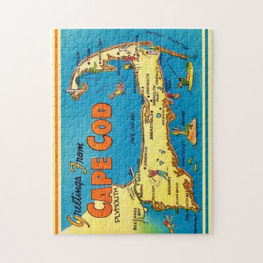 Puzzle Salutations De Cape Cod Map (Vertical)