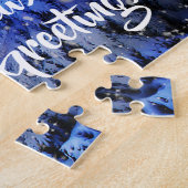 Puzzle Salutations de la saison des vaches de père Noël (Côté)