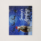 Puzzle Salutations de la saison des vaches de père Noël (Vertical)