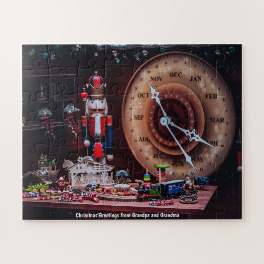 Puzzle Salutations de Noël de grand-père et grand-mère (Horizontal)