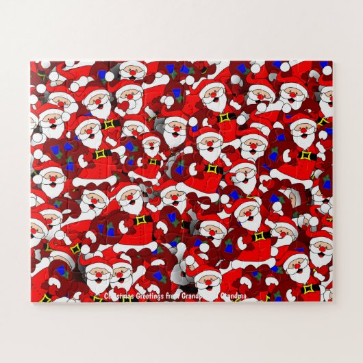 Puzzle Salutations de Noël de grand-père et grand-mère (Horizontal)