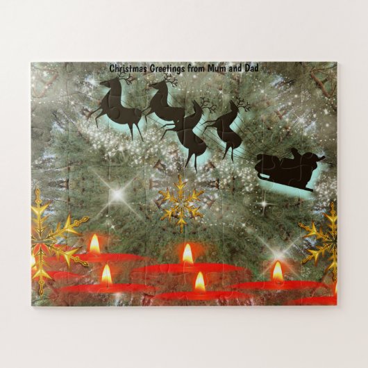 Puzzle Salutations de Noël de maman et papa (Horizontal)