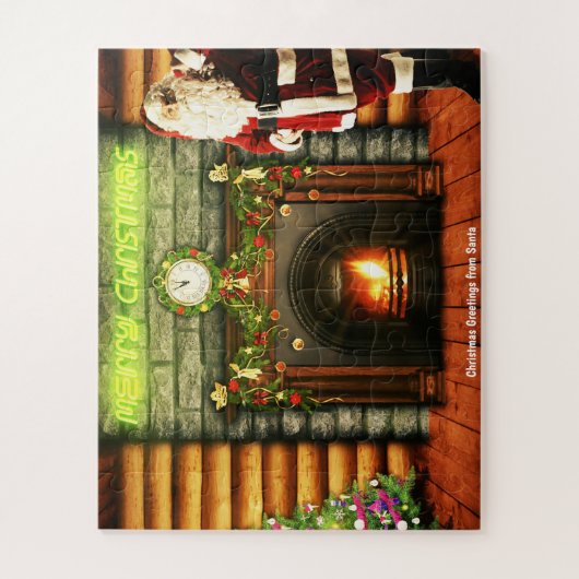 Puzzle Salutations de Noël du Père Noël (Vertical)