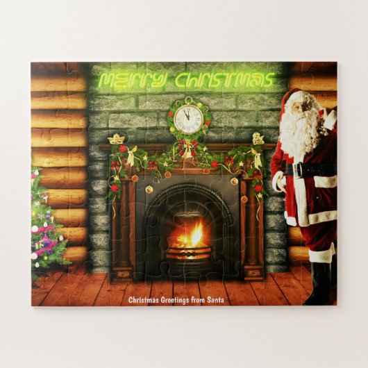 Puzzle Salutations de Noël du Père Noël (Horizontal)