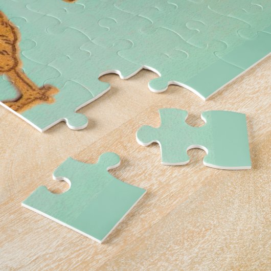 Puzzle Salutations de Pâques Chicks Vert (Côté)