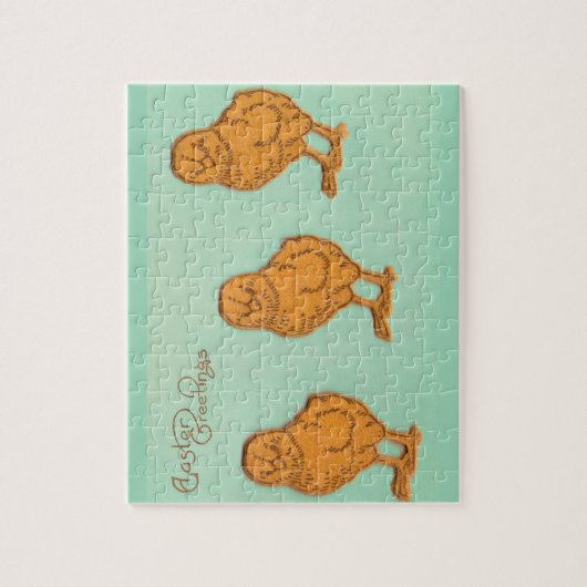 Puzzle Salutations de Pâques Chicks Vert (Vertical)