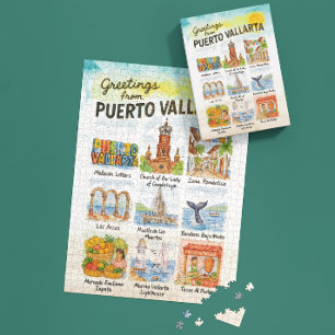 Puzzle Salutations de Puerto Vallarta Aquarelle de voya