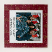 Puzzle Salutations de saison moderne en rouge avec photo  (Horizontal)