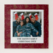 Puzzle Salutations de saison moderne en rouge avec photo  (Vertical)