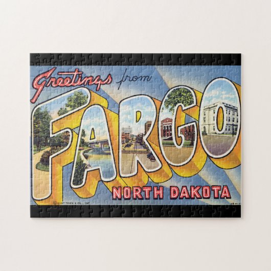 Puzzle Salutations de voyage du nord de Fargo (Horizontal)