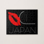 Puzzle Salutations du Japon Rouge Lipstick Kiss noir (Horizontal)