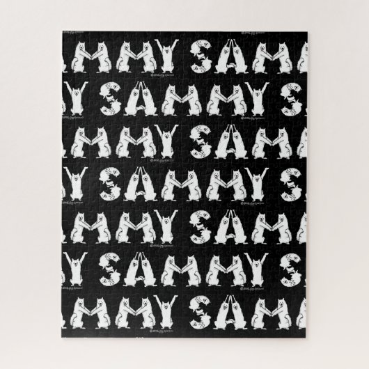Puzzle Sammy épelée dans des lettres de Chien Samoyé (Vertical)