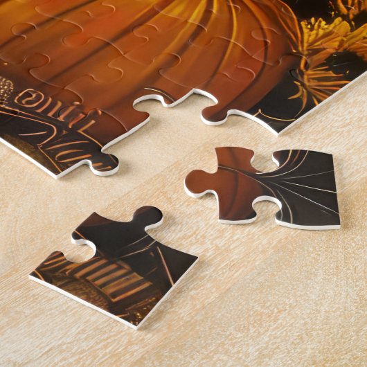 Puzzle Samoyé Chien Moisson Automne Thanksgiving (Côté)