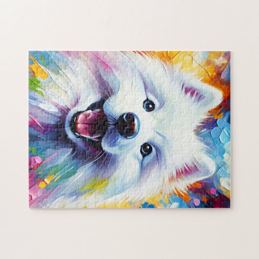 Puzzle Samoyed Dog Acrylique Imprimer Cadeau Amoureux des (Horizontal)