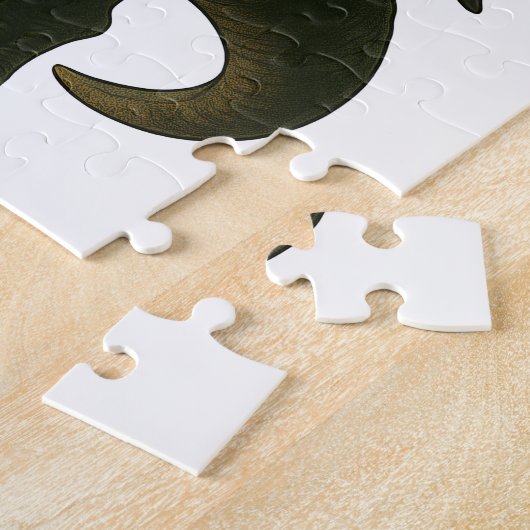 Puzzle Samurai Cat with Beer & T-Rex | Retro Japanese Art (Côté)