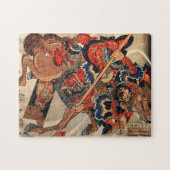 Puzzle Samurai warrior vintage woodblock ukiyo-e (Horizontal)