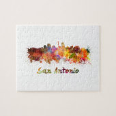 Puzzle San Antonio skyline in watercolor (Horizontal)