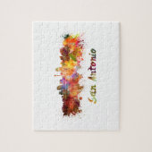 Puzzle San Antonio skyline in watercolor (Vertical)