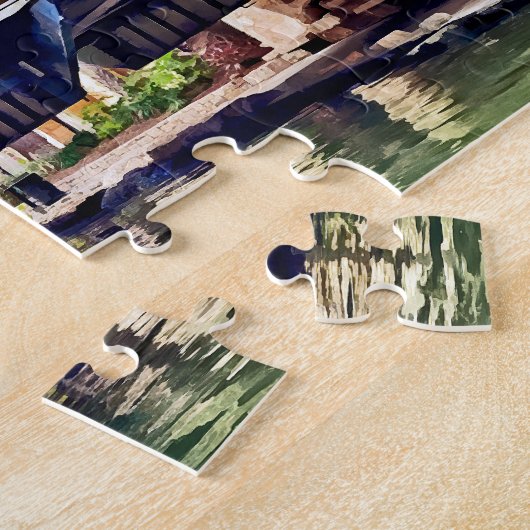 Puzzle San Antonio TX - Pont sur Paseo Del Rio (Côté)