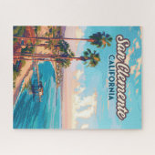 Puzzle San Clemente California Beach Orange County Retro (Horizontal)