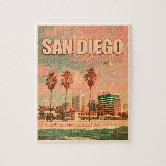 Puzzle San Diego California Vintage Souvenirs 1950 (Vertical)