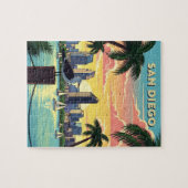 Puzzle San Diego, Californie avec mouette (Horizontal)