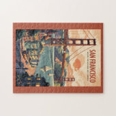 Puzzle San Francisco California Skyline Travel Art Retro (Horizontal)
