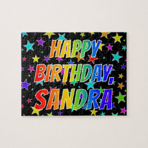 Puzzle "SANDRA" First Name, Fun "HAPPY BIRTHDAY"