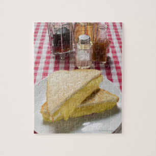 Puzzle Sandwichs grillés à fromage de plat, vinaigre,