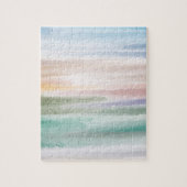 Puzzle Sandy Beach Ocean Waves Coucher de soleil Couleur (Vertical)