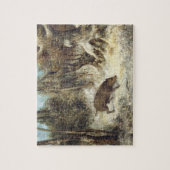 Puzzle Sanglier dans la neige, signée comme Courbet (Vertical)