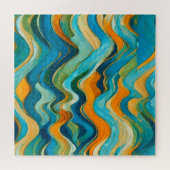 Puzzle "Sanlúcar" Vagues bleu vert orange (Horizontal)