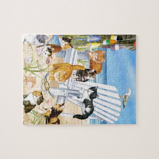 Puzzle sans valeur de chatons de plage (Horizontal)