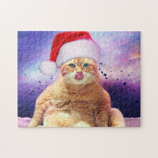 Puzzle Santa Claus Cat Moon (Horizontal)