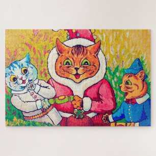 Puzzle Santa Claus Chat, Louis Wain