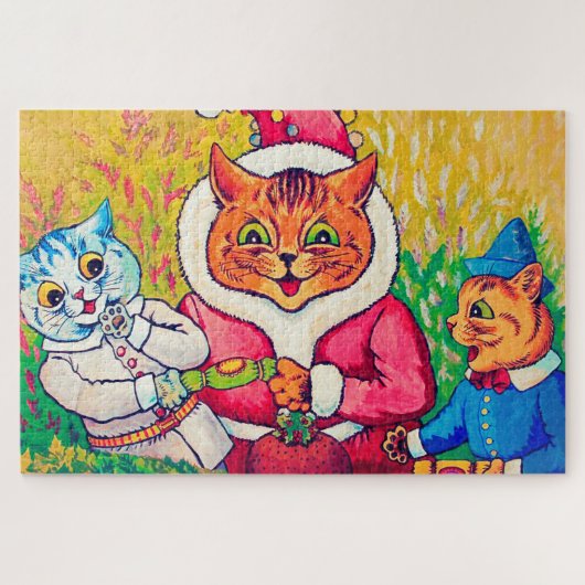 Puzzle Santa Claus Chat, Louis Wain (Horizontal)