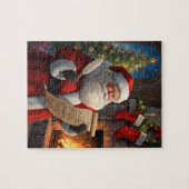 Puzzle Santa Claus Christmas List Fireplace Scene (Horizontal)