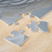 Puzzle Santa Claus head with white Christmas trees (Côté)