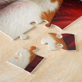 Puzzle Santa Claus Holding Brittany Spaniel Christmas Art (Côté)