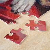 Puzzle Santa Claus Holding Jack Russell Christmas Art (Côté)