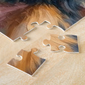 Puzzle Santa Claus Holding Rough Collie Christmas Art (Côté)