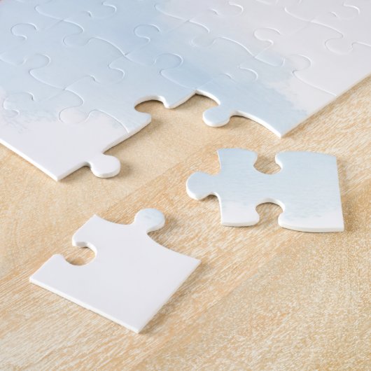 Puzzle Santa Claus Holding Siberian Husky Christmas Art (Côté)