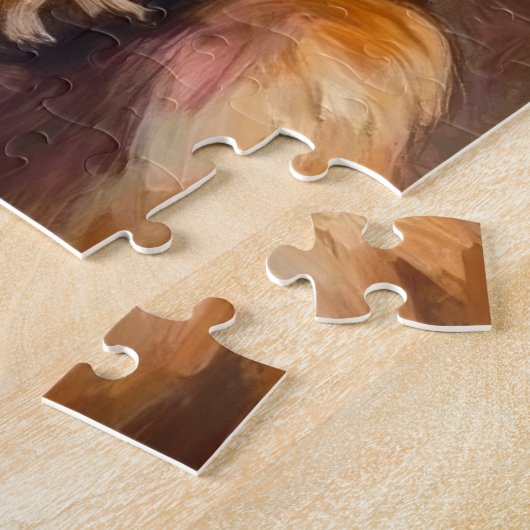 Puzzle Santa Claus Holding Silken Windhound Christmas Art (Côté)